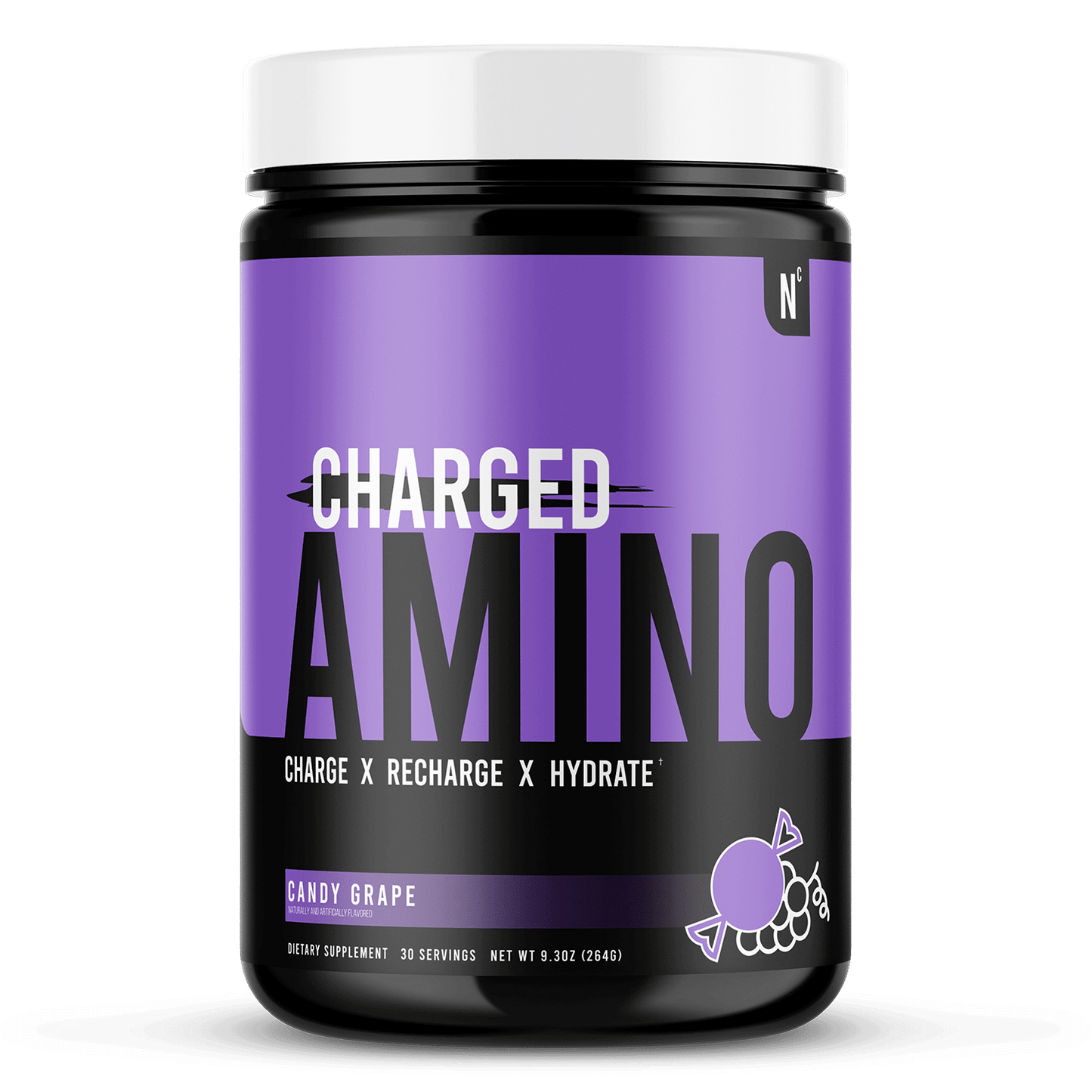 NutraCharge Charged Amino Product Render Front Grape