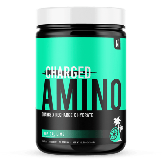 NutraCharge Charged Amino Product Render Front Tropical Lime